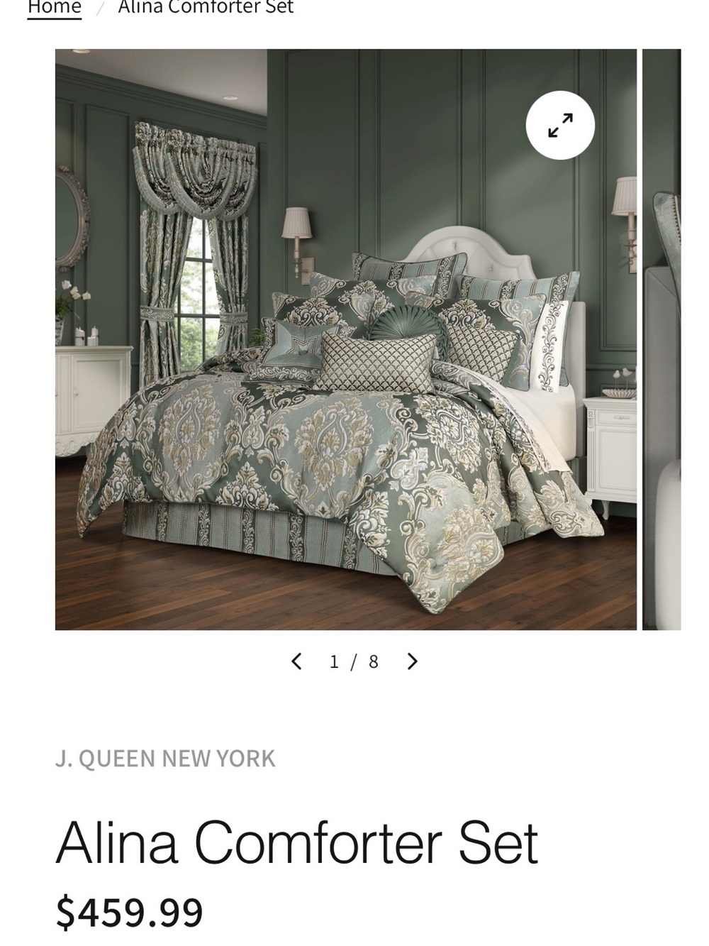 Alina Comforter Set in Sage Green